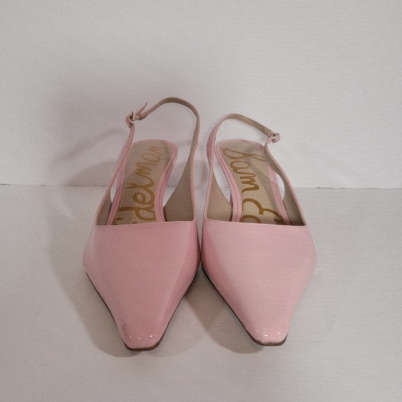 Sam Edelman Bianka Pink Patent Leather Slingback Pumps Pointed Toe MSRP $150 - Picture 6 of 16
